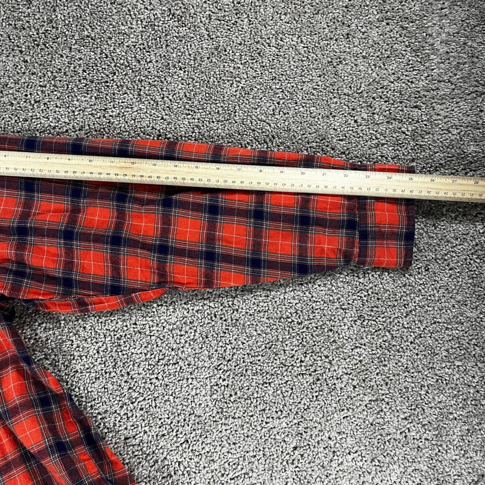 St Johns Bay Mens XXL Red Plaid Flannel Shirt Long Sleeve Cotton Classic Fit - Picture 6 of 7